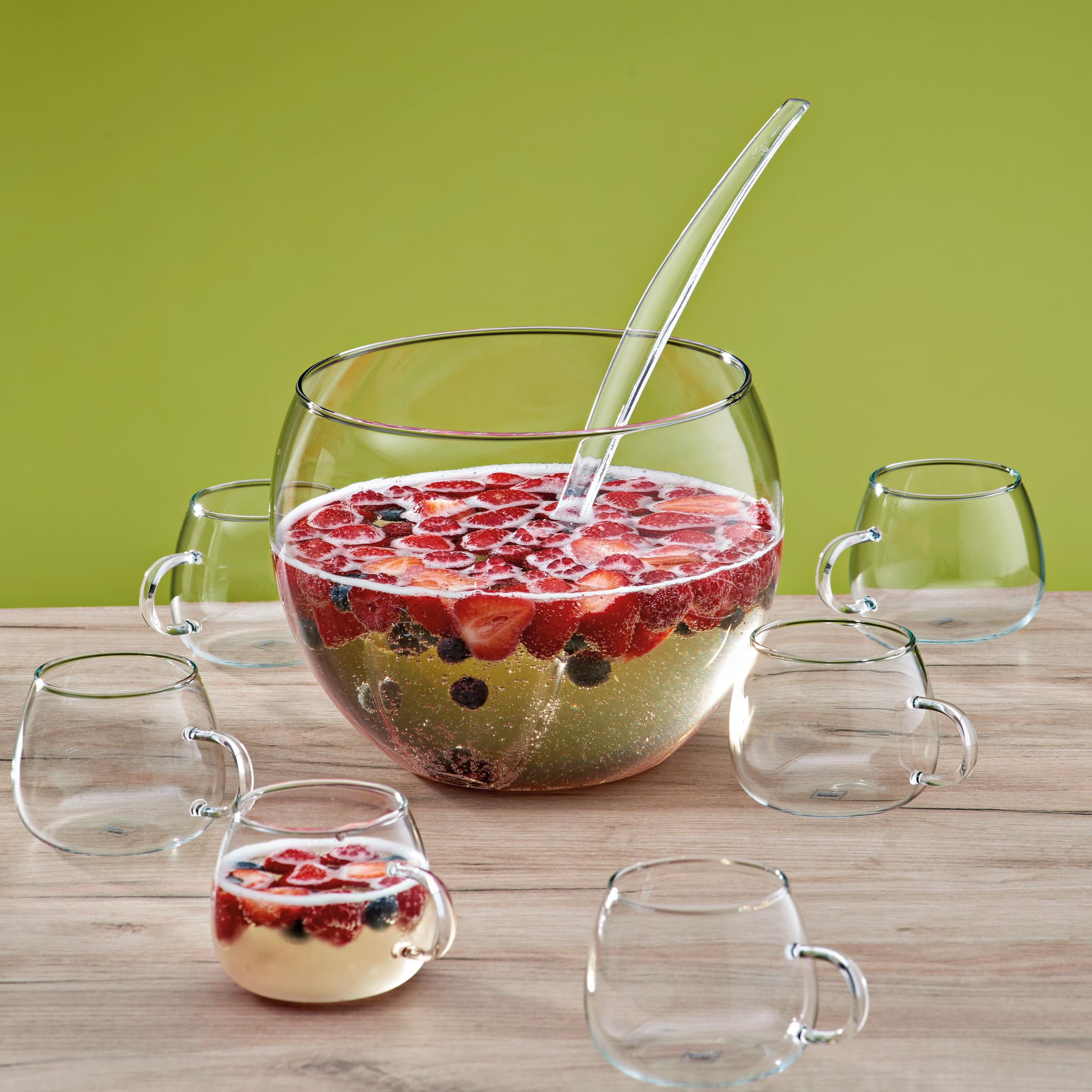 kela Pot à punch en verre 3,5l FINA, pot à punch résistant à la chaleur, récipient à punch en verre