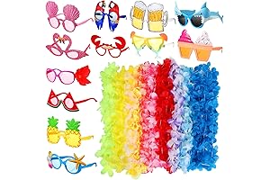 12 Pcs Luau Party Sunglasses and Hawaiian Leis