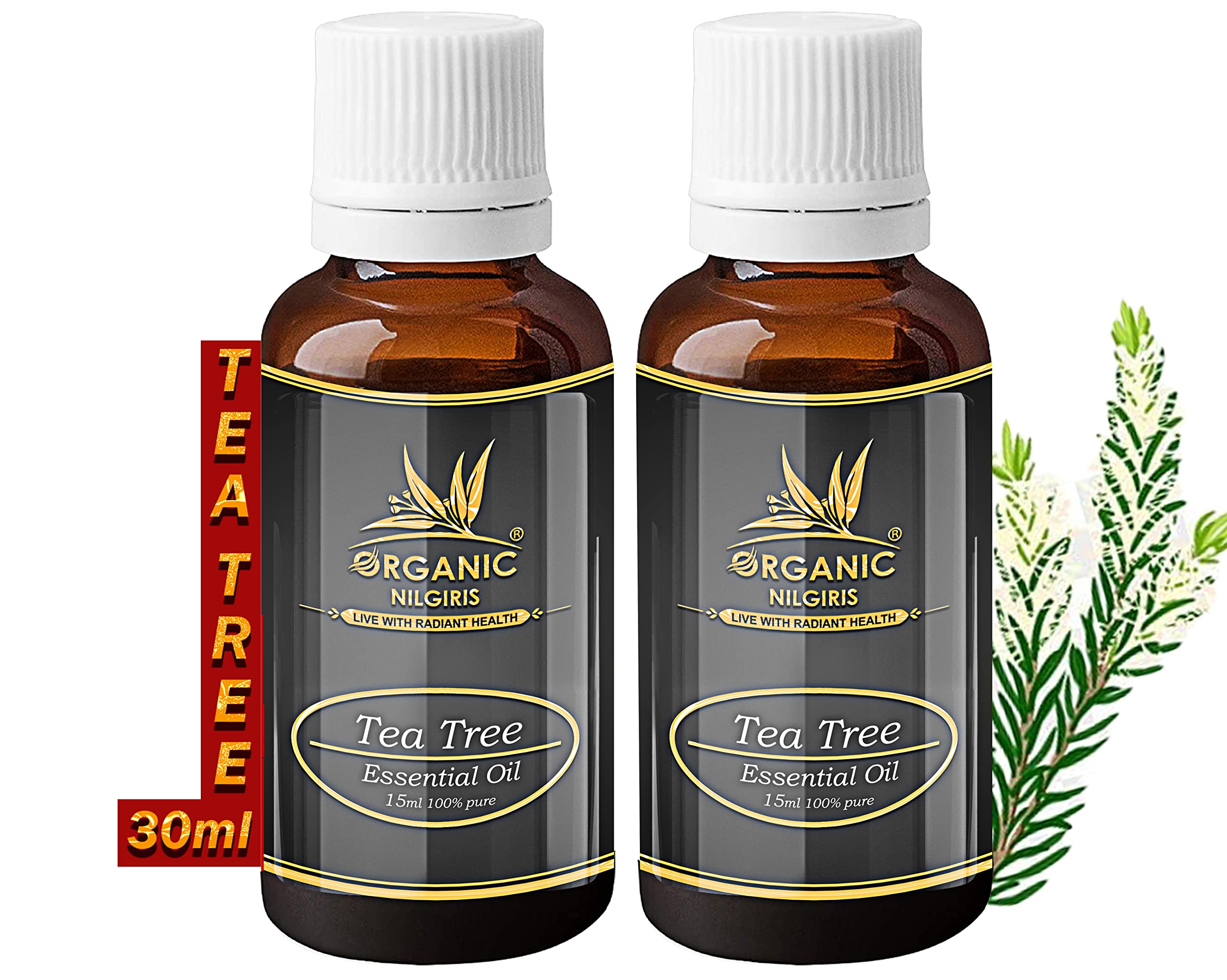 Tea Tree Essential Oil: Pure Natural Essence for Refreshing Aromatherapy, Dandruff & Hair Scalp Care, Skin Nourishment, and Diffuser Bliss-30ml