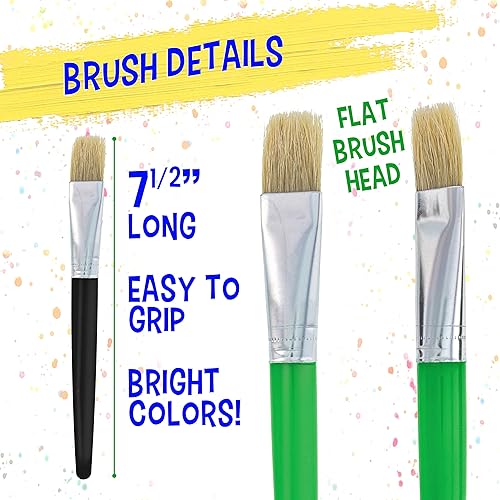 Miniatura 9 de US Art Supply - 6 pinceles de pintura de tempera para niños con asas difíciles fáciles de sostener