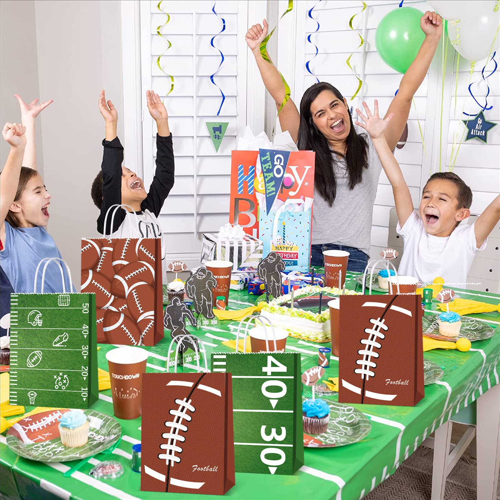16 Stück Fußball-Geschenktüten – Partybeutel Für Snacks, Süßigkeiten, Goodie Bags Bei Kindergeburtstag Oder Sportevent