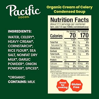 Pacific Foods Organic Cream of Celery Condensed Soup, 10.5 OZ
