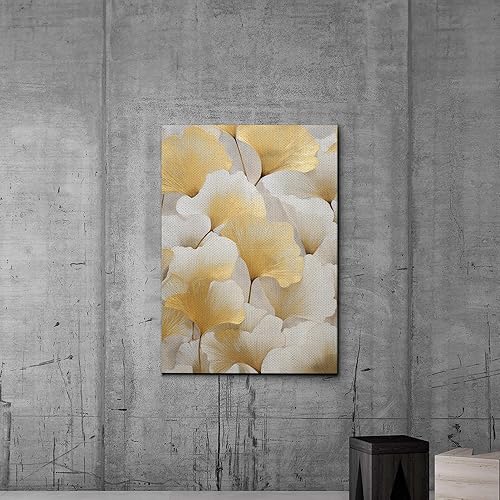 Miniatura 6 de Original Ginkgo biloba Print On Canvas, Modern Textured Gold Wall Art, Abstract Gold Leaves Print, Living room Wall Decor, Print On Canvas, Decor