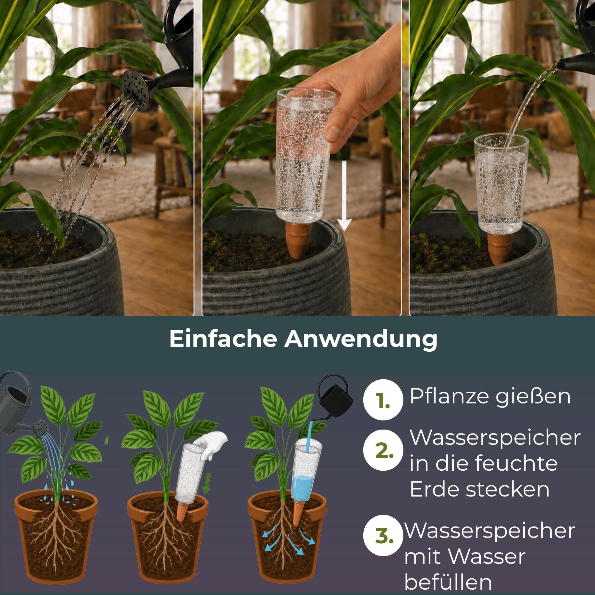 Scheurich Copa M Distributeur d'eau, distributeur d'eau, boule d'irrigation, vert transparent (4, transparent)