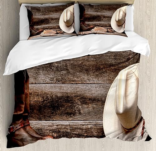 Miniatura 25 de Ambesonne - Funda de edredón multicolor disponible en tres tamaños y en diferentes colores, Tela, Beige, King