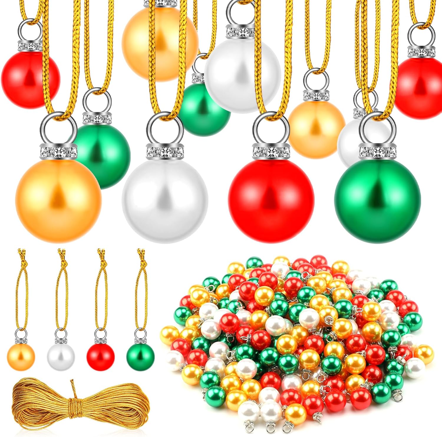 Yunlly 200 Pcs Christmas Mini Glitter Balls Ornaments