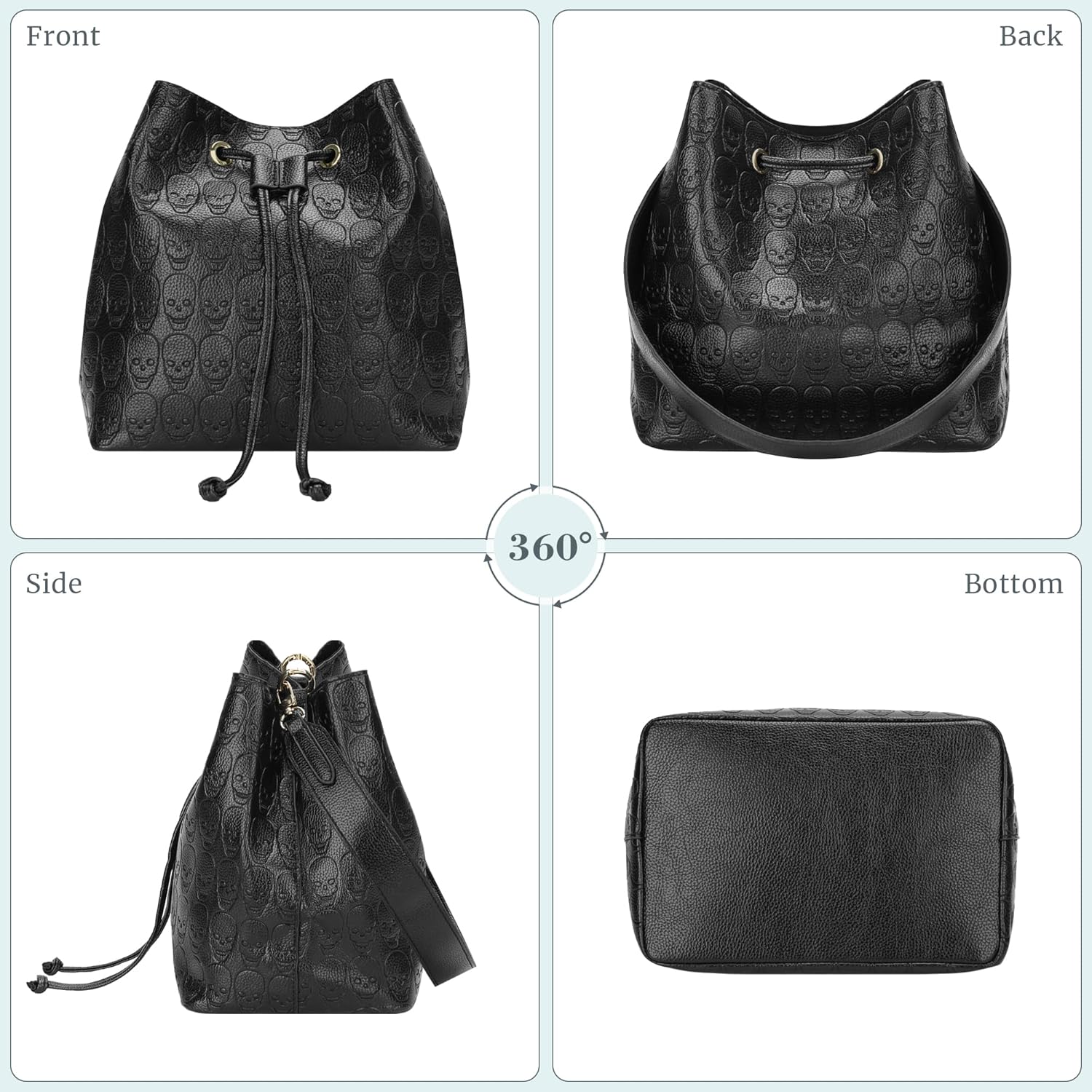 Womens Hobo Tote Bag Leather Shoulder Bag for Women Bucket Bag Hobo Handbag Fit for Dating, Working, Shopping - Image 5