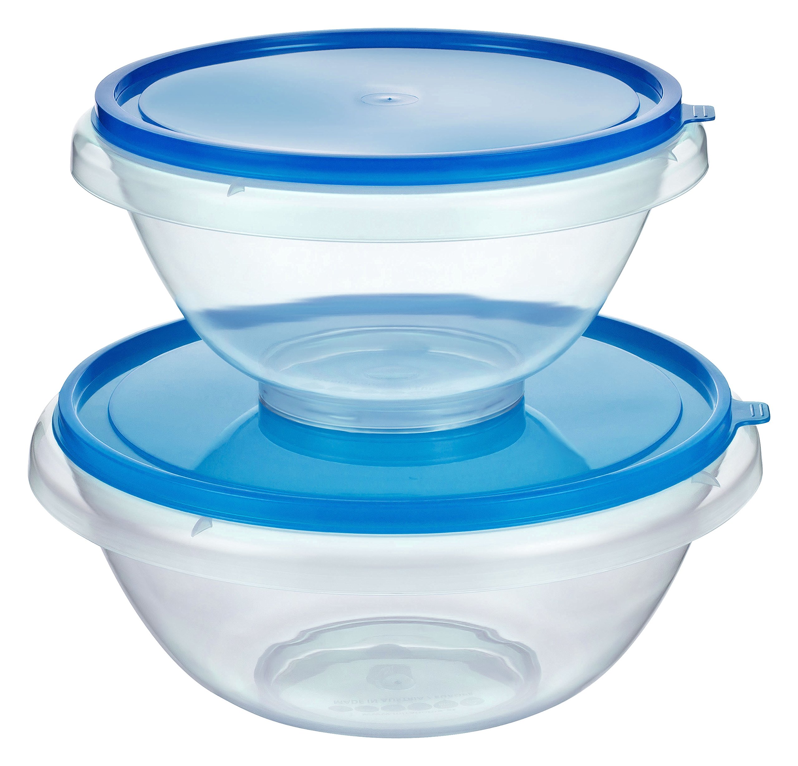 Kigima Schüssel mit Deckel Set 4,5L-7L Blau – Vielseitiges Schüsselset aus robustem Plastik BPA-Frei – Perfekt als Salatschüssel, Rührschüssel, oder Teigschüssel – Praktische Schüsseln für die Küche