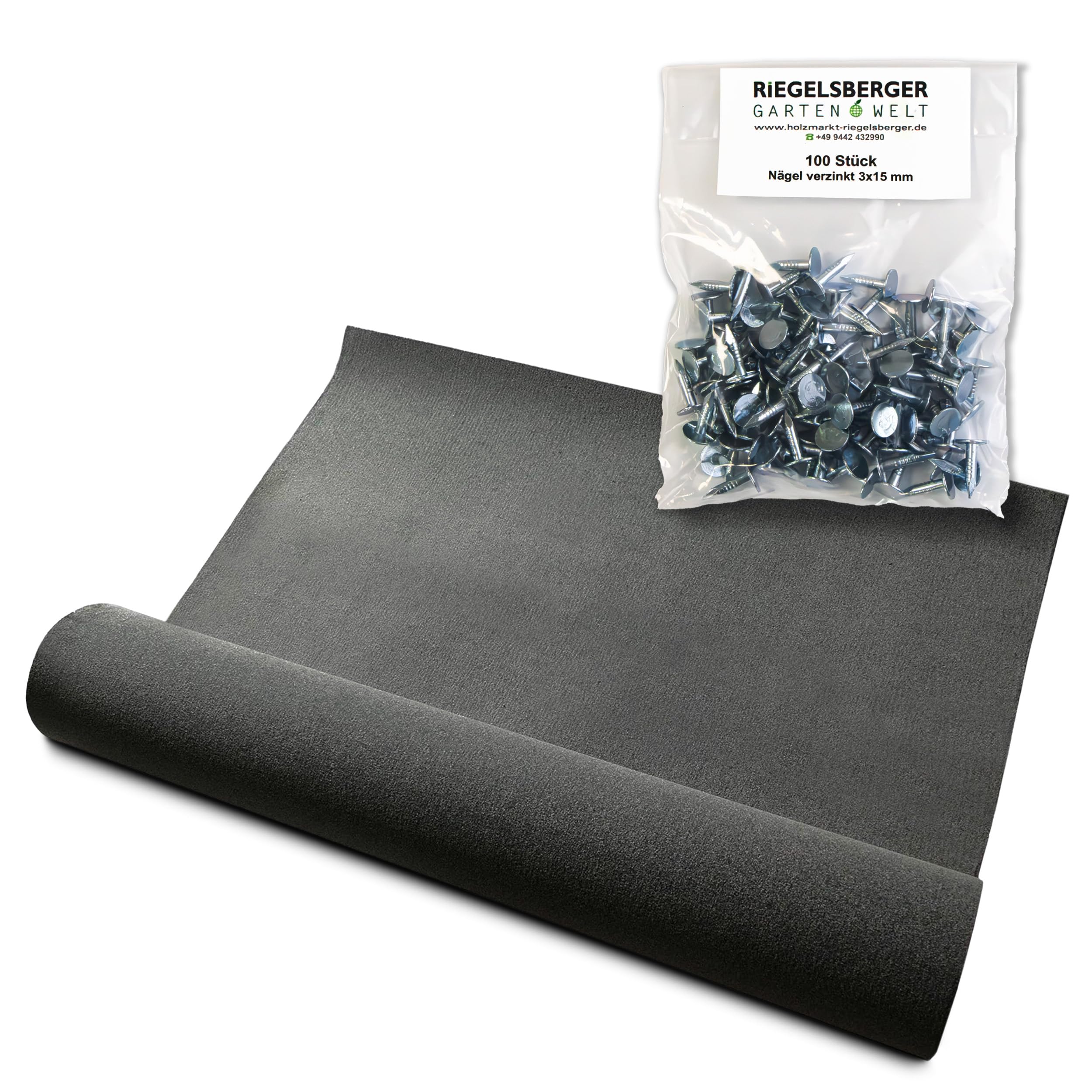 Gartenwelt Riegelsberger Papa dachowa V13 piaskowana 10 m² taśma bitumiczna wraz z 100 sztukami gwoździ do papy dachowej 3 x 15 mm