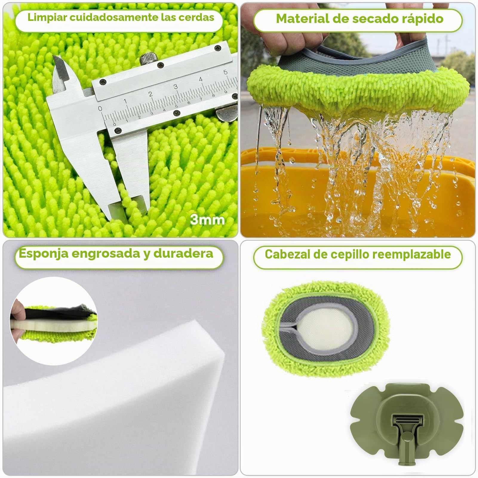 Limpiador de Pared, mopa de Pared MAX de 66 Pulgadas con Mango Largo, mopa de Polvo de Techo con Poste de extensión de Codo de Ahorro de Mano de Obra de 15°, Limpiador de limpiaparabrisas de zócalo,