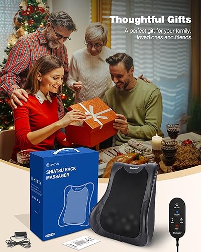 Miniatura 9 de KINGJOY Masajeador de espalda para aliviar el dolor de tejido profundo, masajeador de espalda completa con calor 3D Shiatsu amasamiento eléctrico