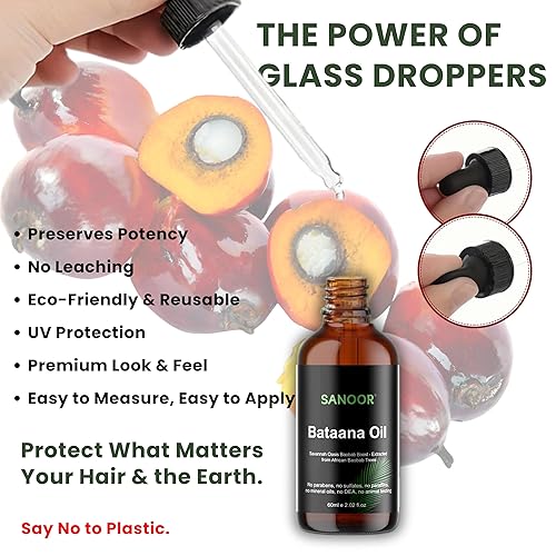 Miniatura 7 de SANOOR Aceite de batana africana, 100% puro y prensado en frío, fórmula orgánica de oasis de sabana para el cuidado del cabello, cuidado de la piel