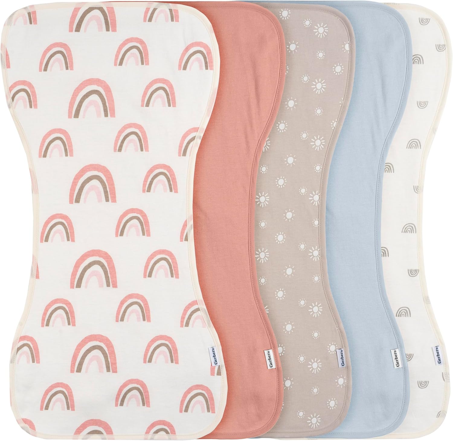 Gerber Baby Unisex Burp Cloths, Pink, Size 10.5" x 21" (Pack of 60)