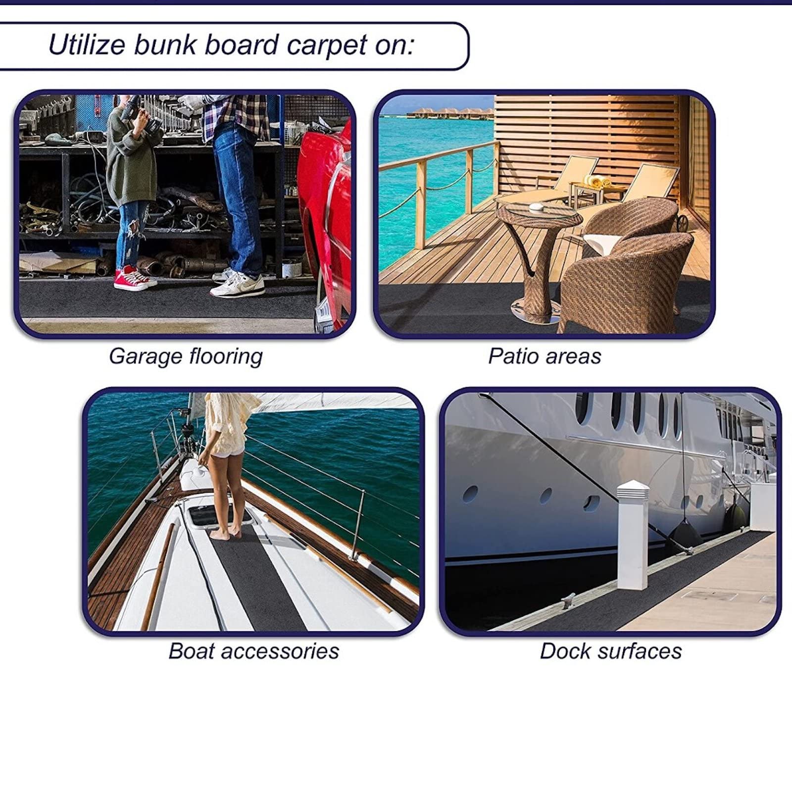 3x2m Marine Tapijt Vloeren Vilt Boot Jacht Dek Auto Stapelbed Anti Slip Slip (Grijs