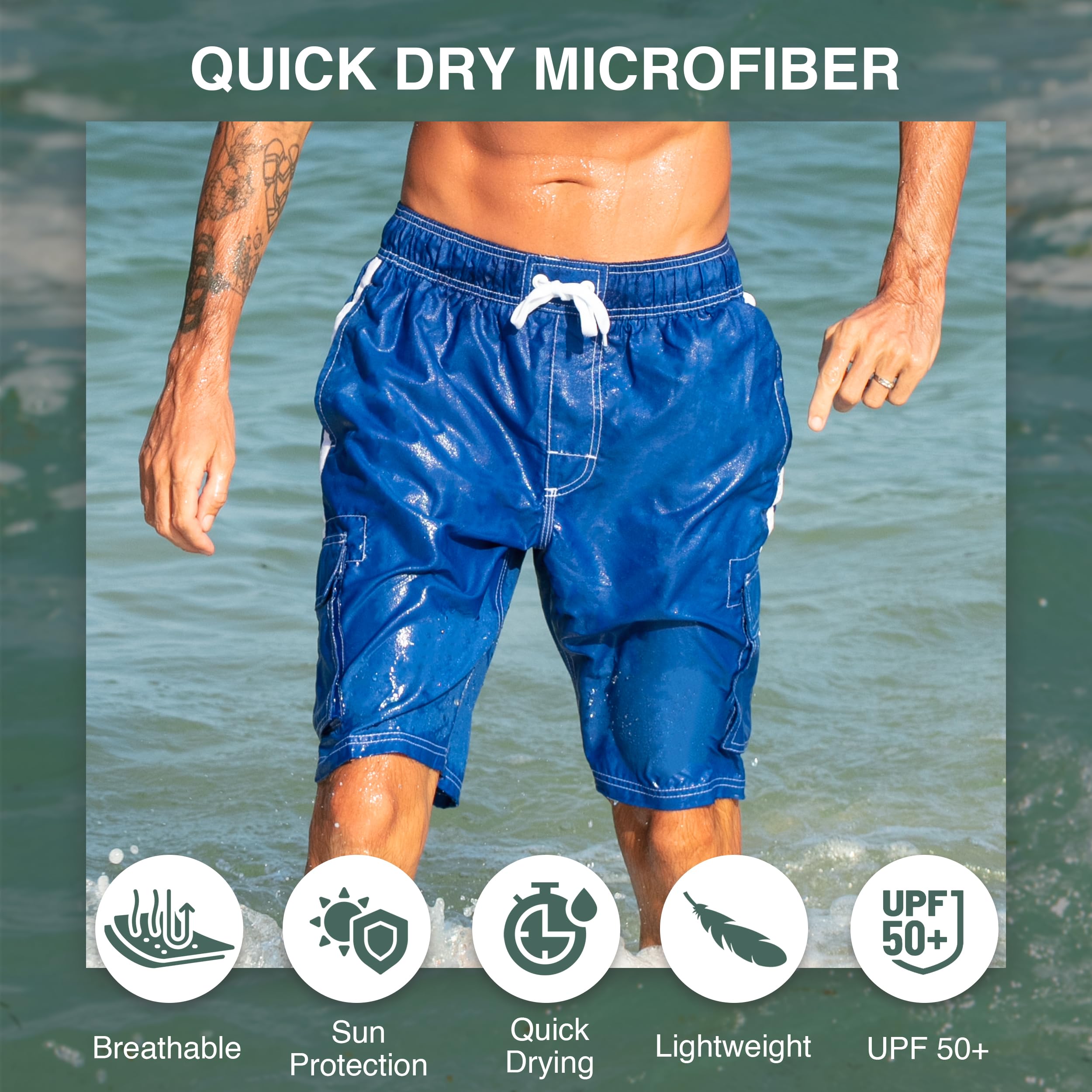 Kanu Surf Men's Barracuda Swim Trunks (Regular & Extended Sizes), Royal, 3X