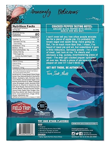 Miniatura 3 de Field Trip Cecina de pavo, sin gluten, baja en carbohidratos, bocadillos saludables con alto contenido de proteínas, sin nitratos, todos los