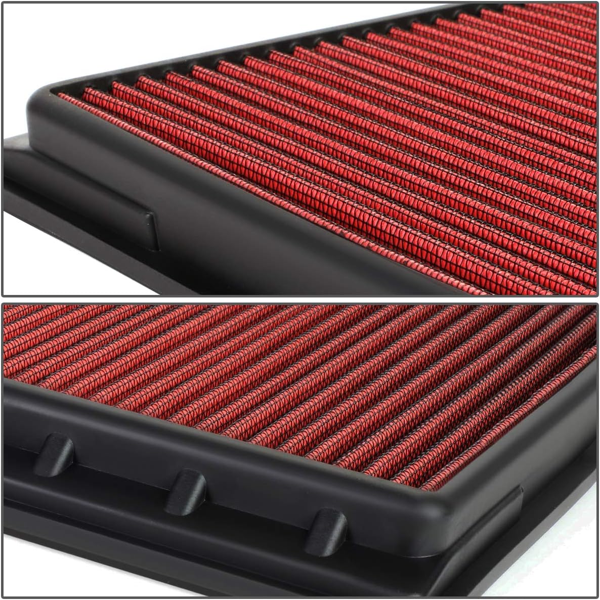 DNA Motoring AFPN-236-RD Clean Air Washable Drop In Panel Air Filter Enhance Engine Performance Power & Acceleration Improve [Compatible with 10-16 SRX 3.0L 3.6L / 2011 9-4X 2.8L 3.0L]