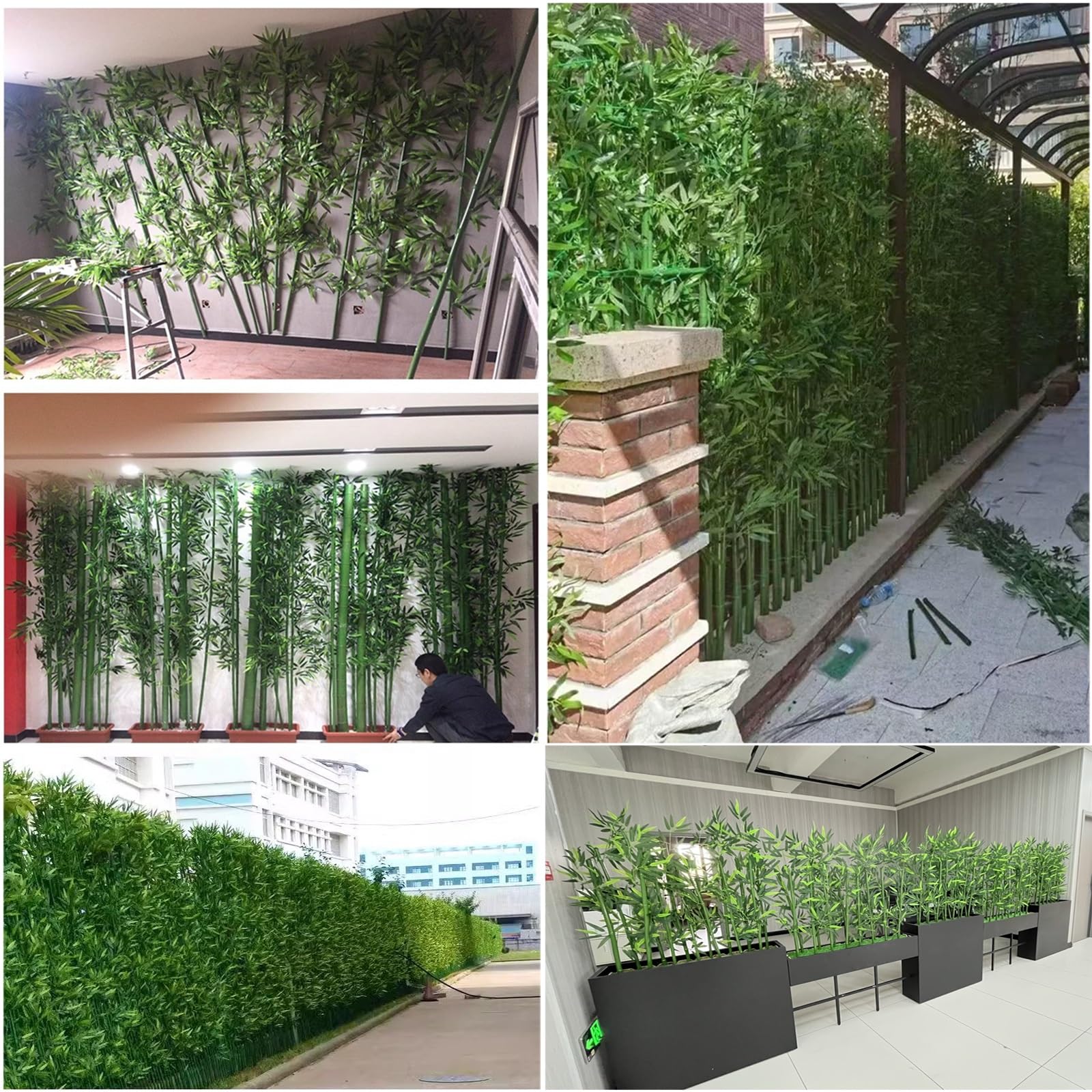 Separè Privacy Bambù Artificiale 1.8m - 10 Piante Finte Per Esterni E Interni - Foto 9
