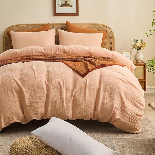 Miniatura 9 de MEISHANG Juego de funda de edredón tamaño Queen, 100% rayón derivado del bambú, juego de funda de edredón de lujo sedoso y refrescante para personas