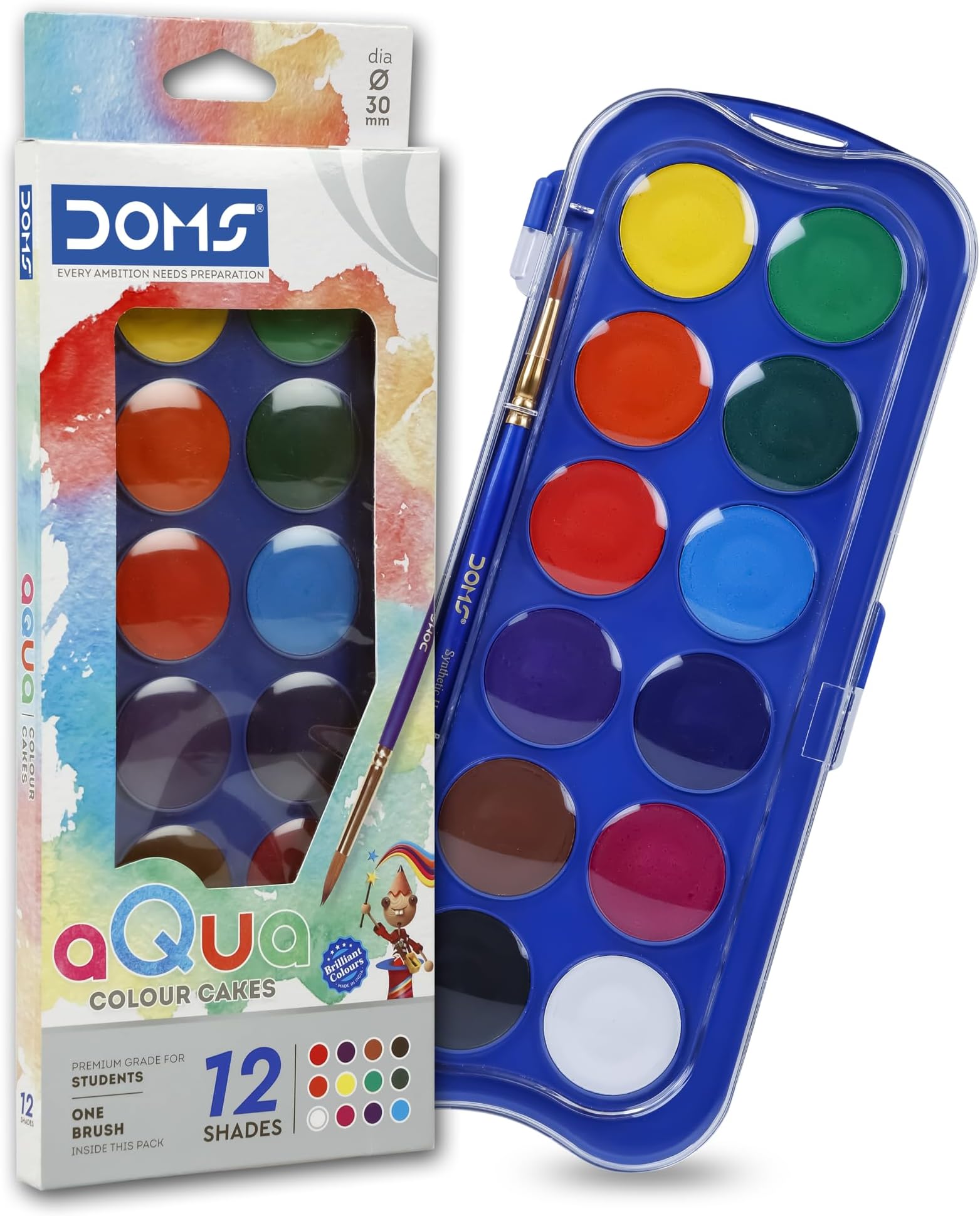 Amazon.com: DOMS Water Color Cakes 12 Shades (30 mm) : Arts, Crafts ...