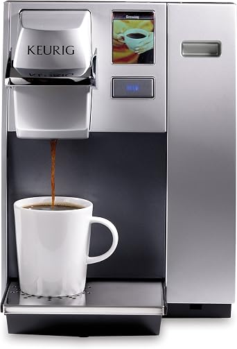 BLACK+DECKER BCRK25B Compact Refrigerator Energy Star Single Door Mini Fridge with Freezer, 2.5 Cubic Feet, Black & Keurig K155 Office Pro Single Cup Commercial K-Cup Pod Coffee Maker, Silver