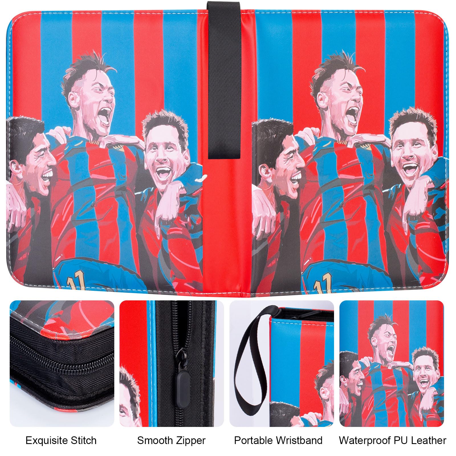 Album Portacarte Calcio YCWIN – 50 Pagine Con 4 Tasche – Raccoglitore Con Cerniera E Maniglia Per 400 Cards - 2