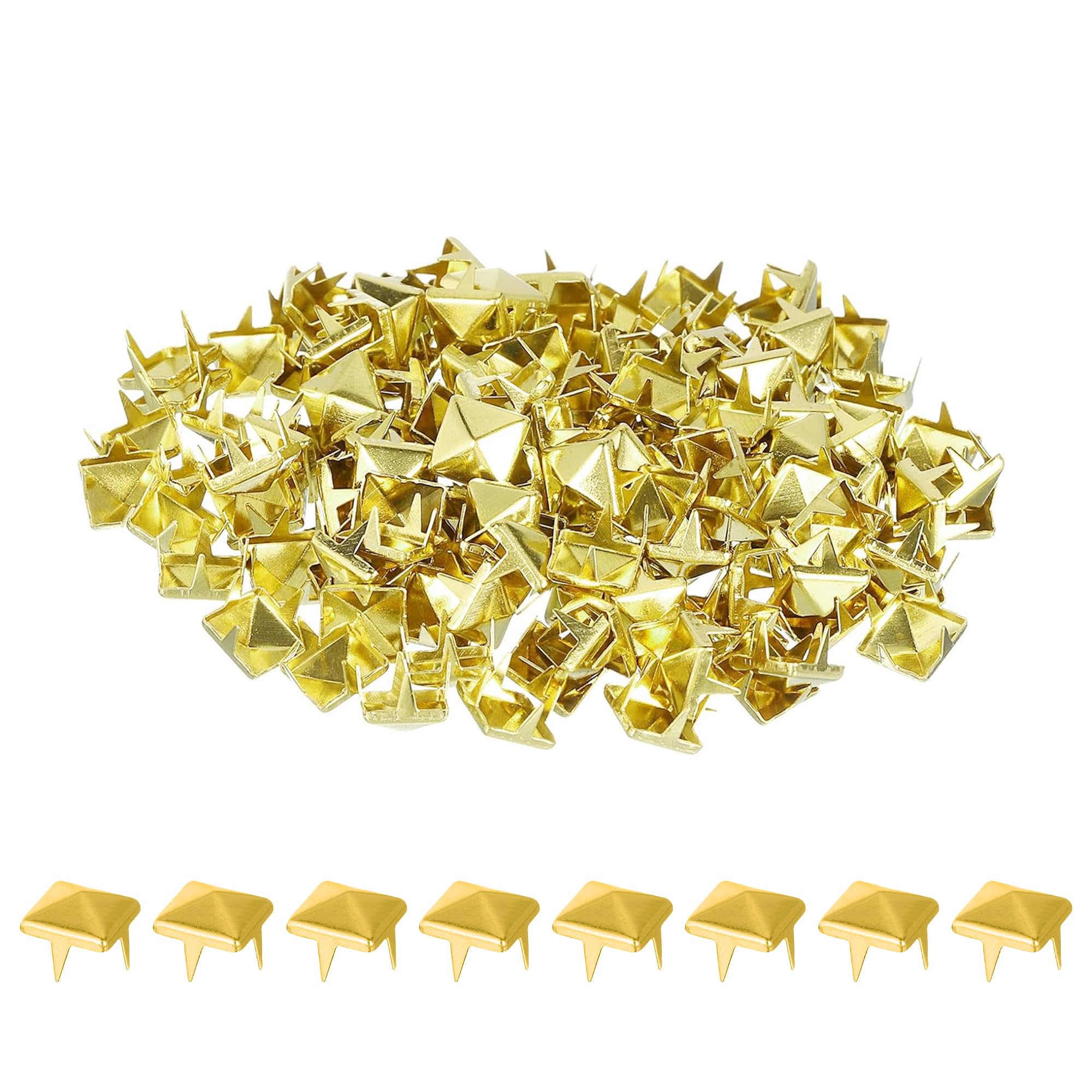 Clous pyramidaux carrés en métal doré 12 mm de qualité supérieure pour haute maroquinerie