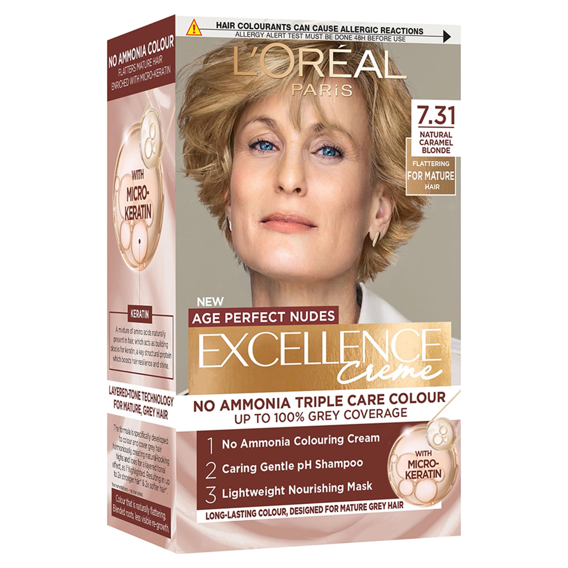 L'Oréal Paris Excellence Age Perfect Nudes 7.31 Natural Caramel Blonde