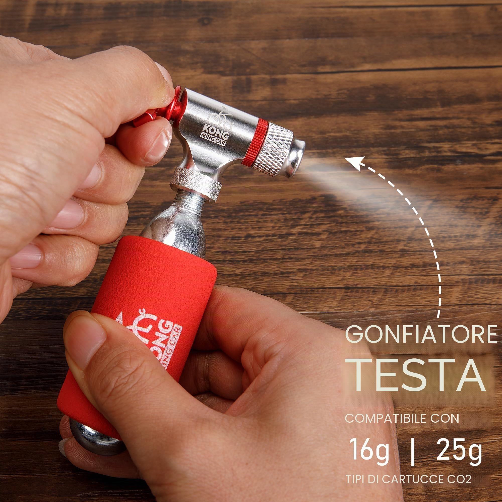 Zestaw do pompowania CO2 do jazdy na rowerze, 6 naboi CO2 16g/25g, kompatybilny z Presta i Schrader