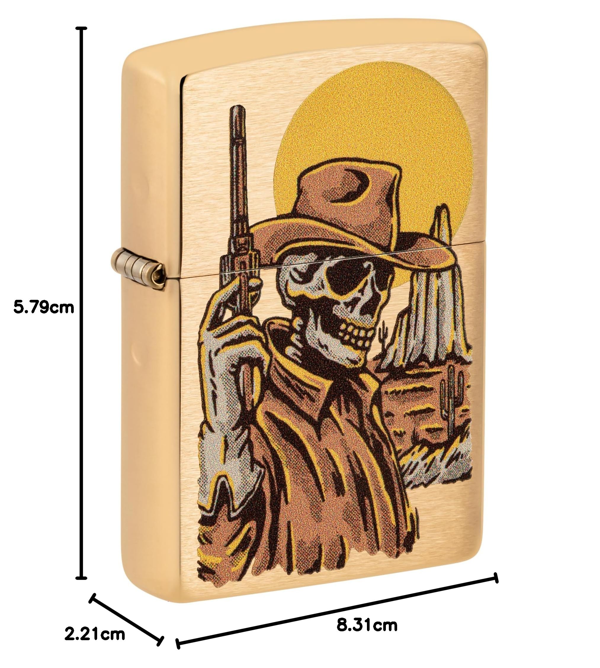 ZIPPO Wild West Skeleton 60006579 - Accendino originale con teschio da cowboy