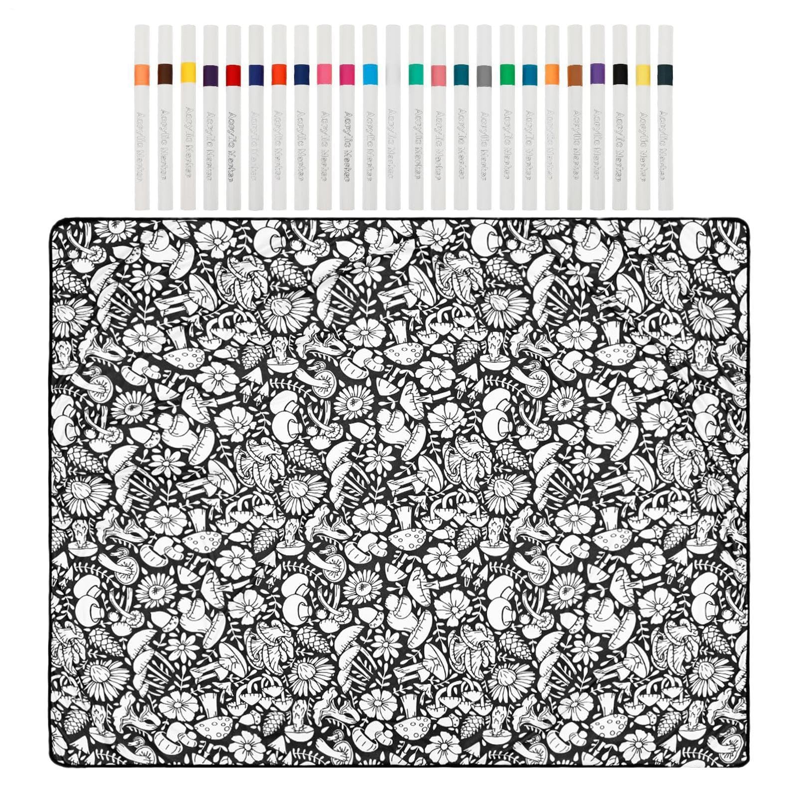 Couverture à colorier lavable grand format pour peinture de nuit et loisirs créatifs