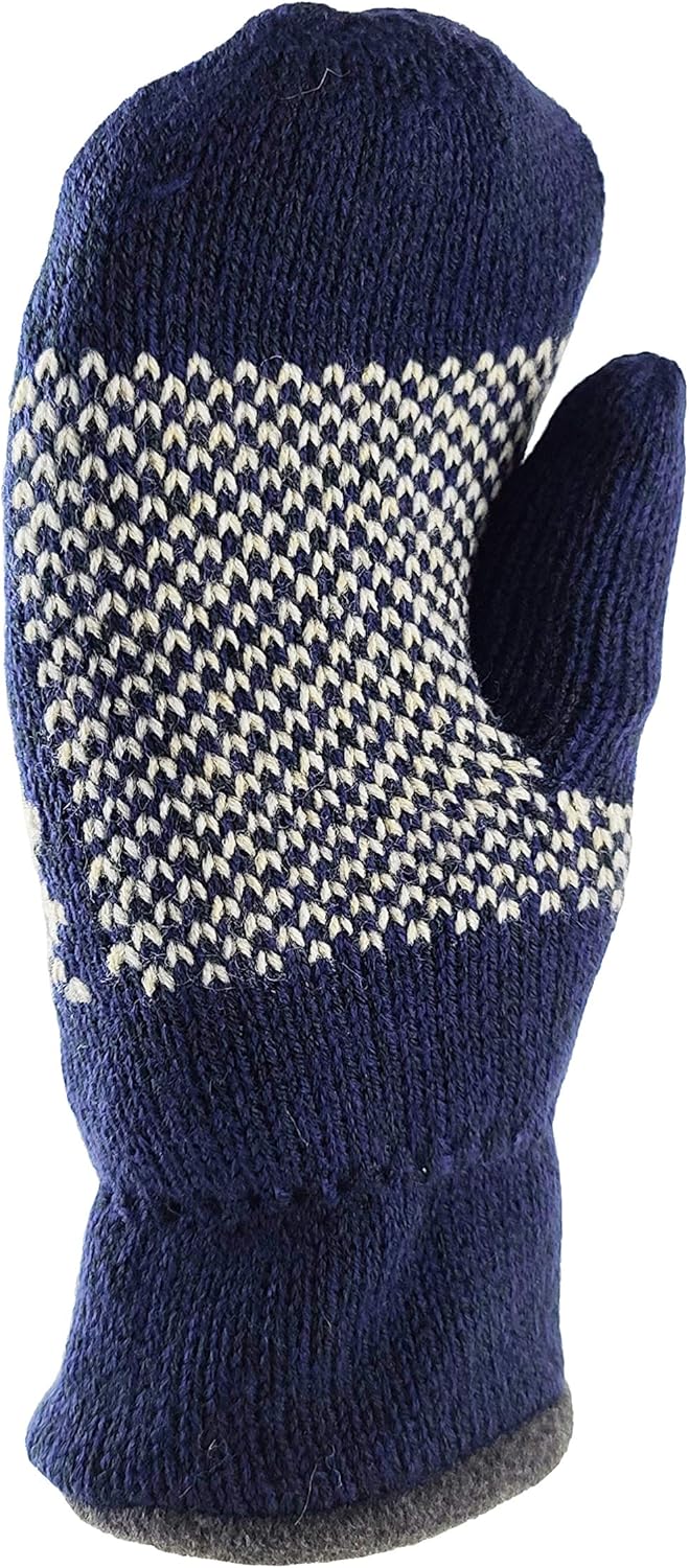BRUCERIVER Mens Snowflake Knit Mittens with Warm Thinsulate Fleece Lining - Image 6