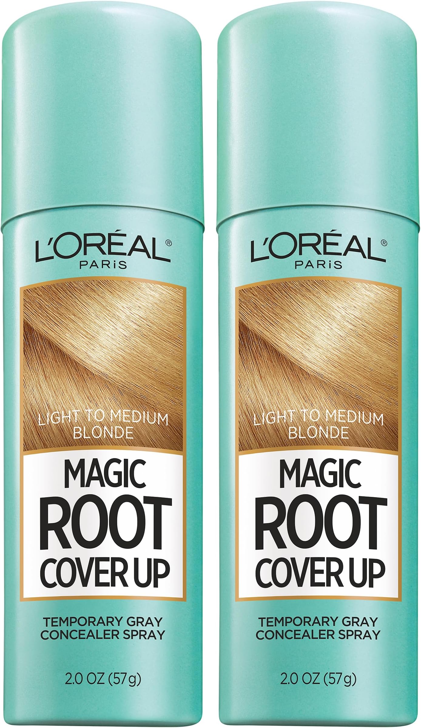 Hair Color Magic Root Cover Up Temporary Colored Concealer Spray for Gray Roots, Lightweight formula, Ammonia and Peroxide Free, Light to Medium Blonde, 2 count
