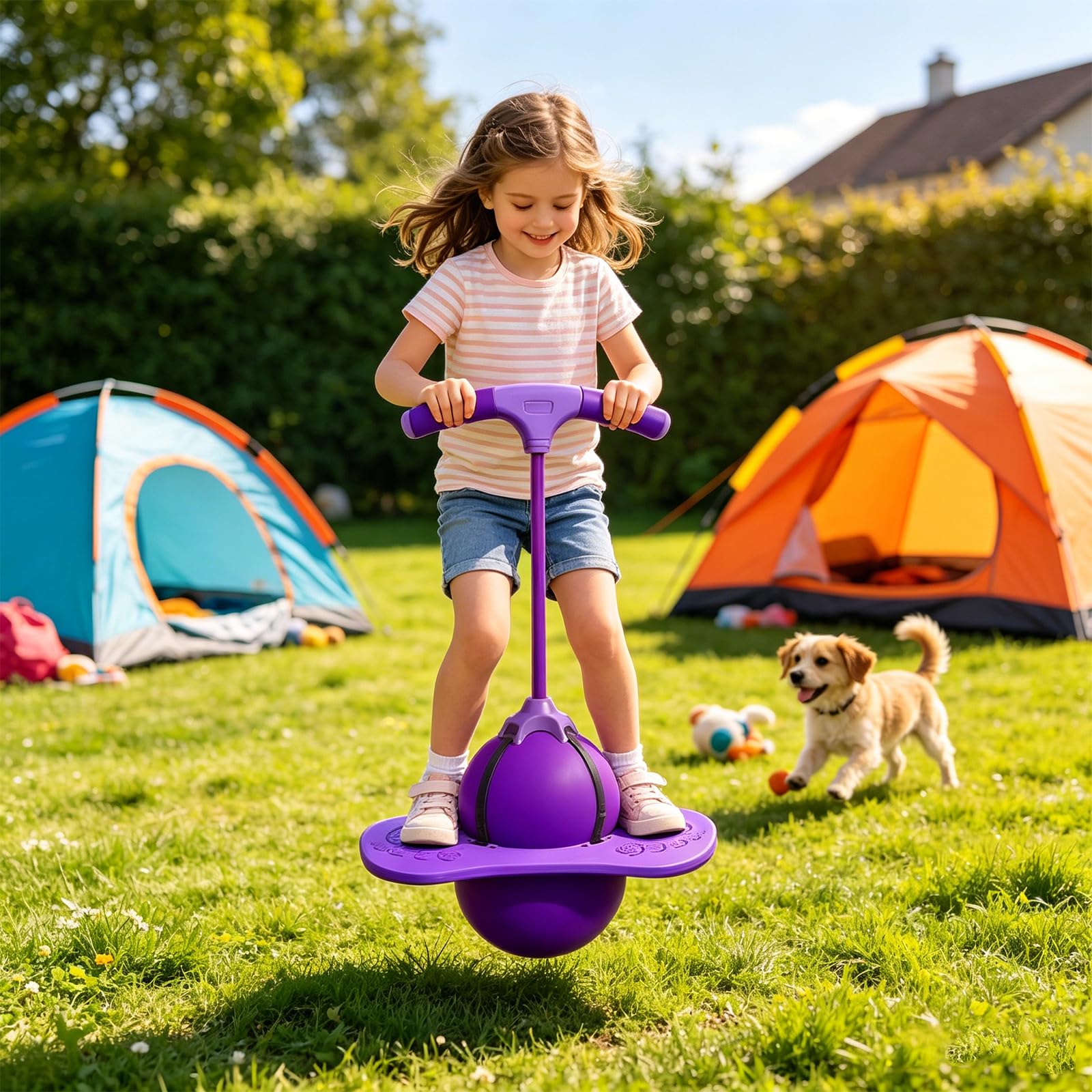 Balance Jumping Ball, Stick Pump Bounce Ball Jump Toy Jumper Ball With Handle Exercise Balance Fähigkeit High Board Strong Grip Deck Sticks Outdoor Fun