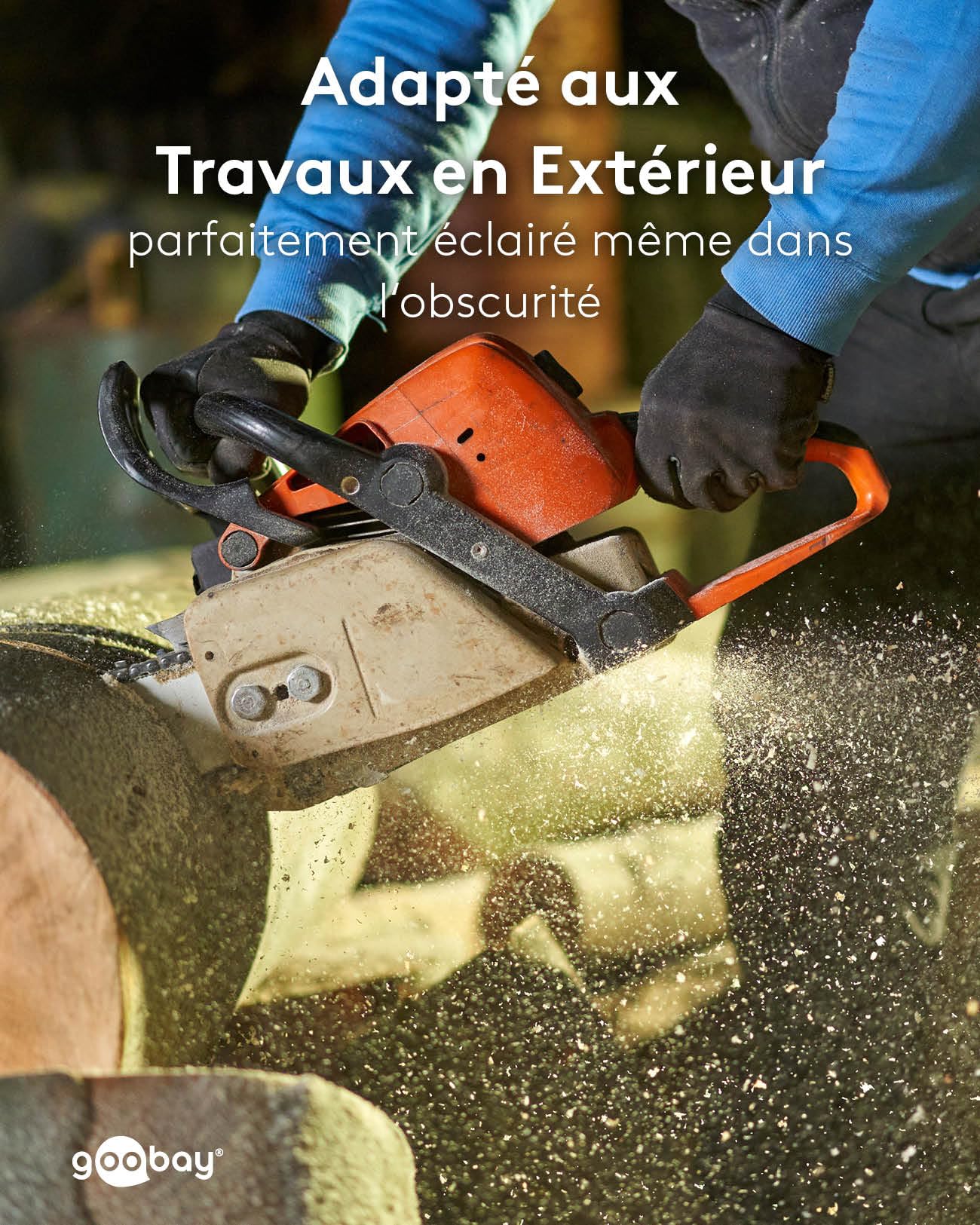 goobay 57845 Projecteur de chantier LED sur pied télescopique 2 x 20W / 3400lm / Lumière blanc neutre - 4000K / Pour l'intérieur & l'extérieur - IP65 / Noir/Jaune