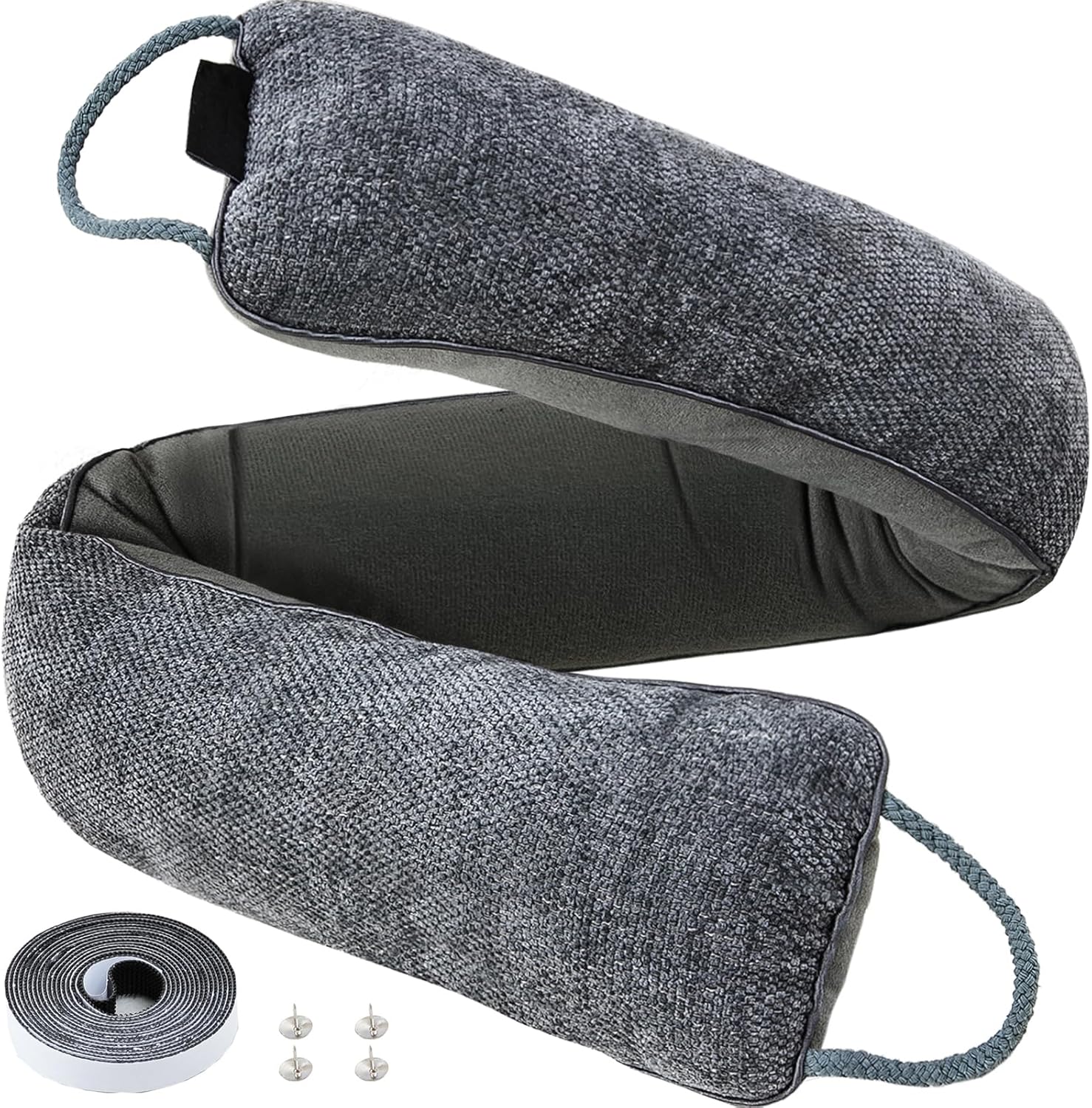Weighted Door Draft Stopper Under Door Noise Blocker Front Door Insulation Door Draft Guard Weatherproof Strip Energy Efficient Door Accessory (Grey, 38inch)