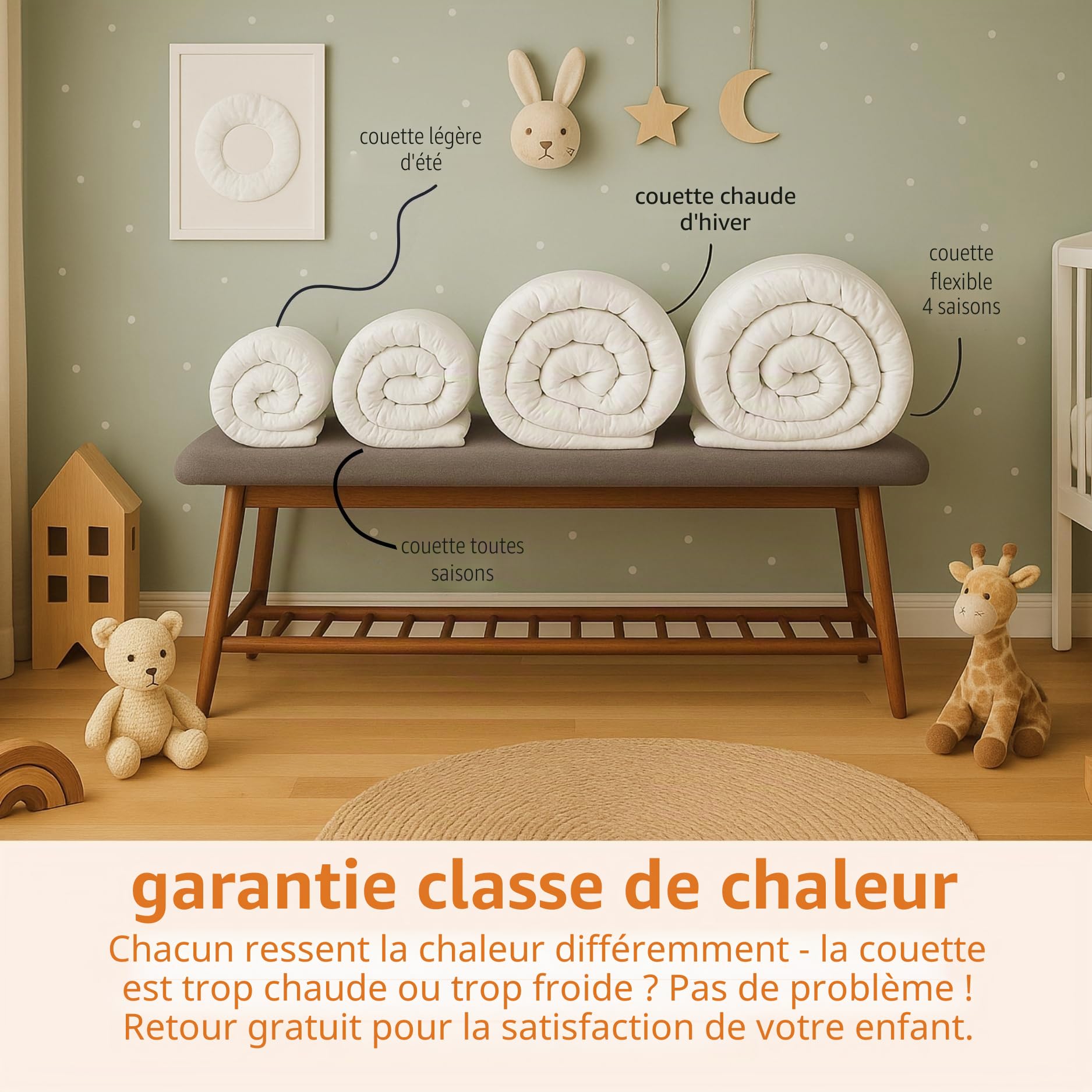 sleepling 194479 Enfant Set pour lit de bébé | Couette 4 Saisons pour Toute l'année 100 x 135 cm | Oreiller Plat 40 x 60 cm | 100% Microfibre | Made in EU | Ökotex 100 | Garantie de Chaleur, Blanc
