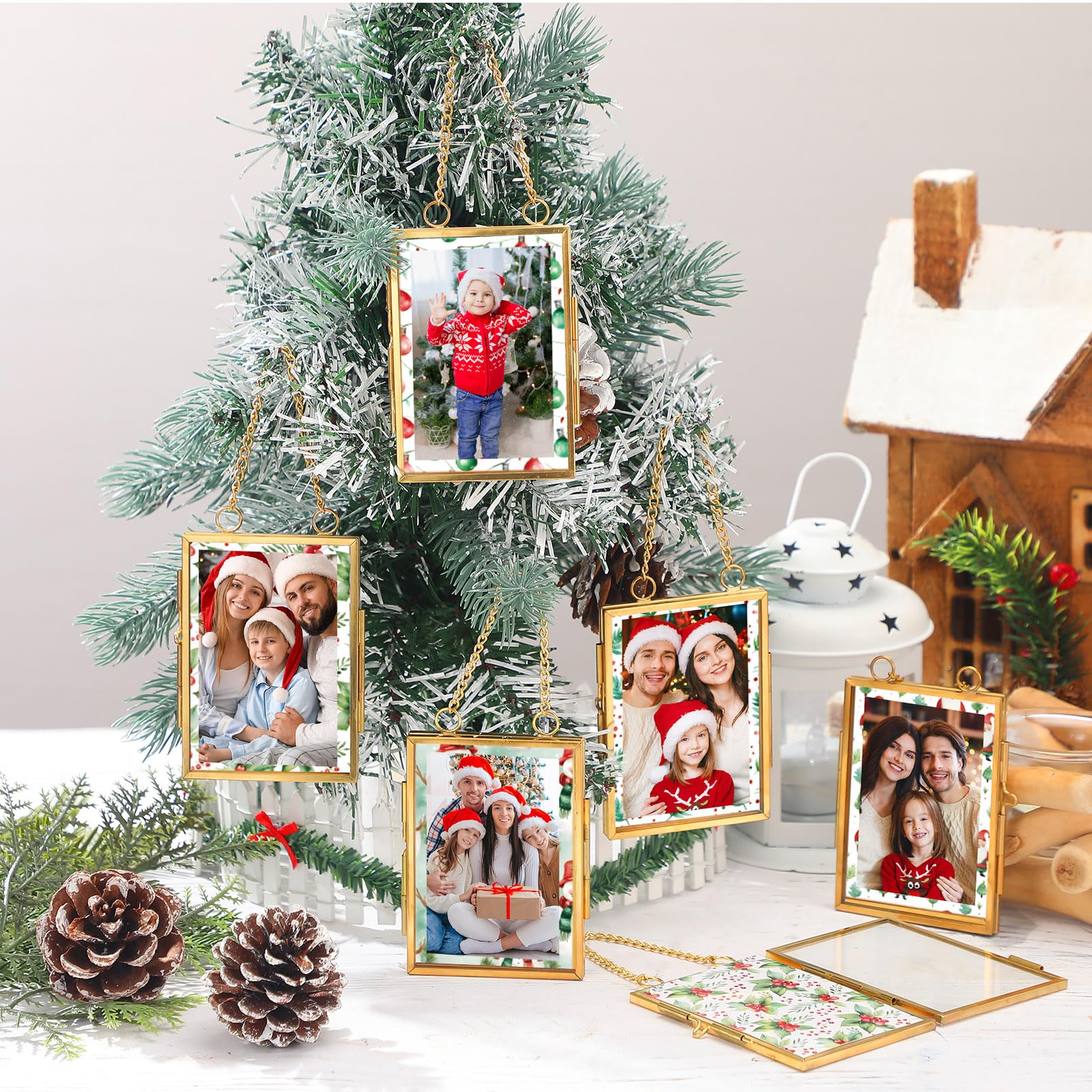 Amazon.com - Qunclay 8 Sets Christmas Picture Frame Ornaments