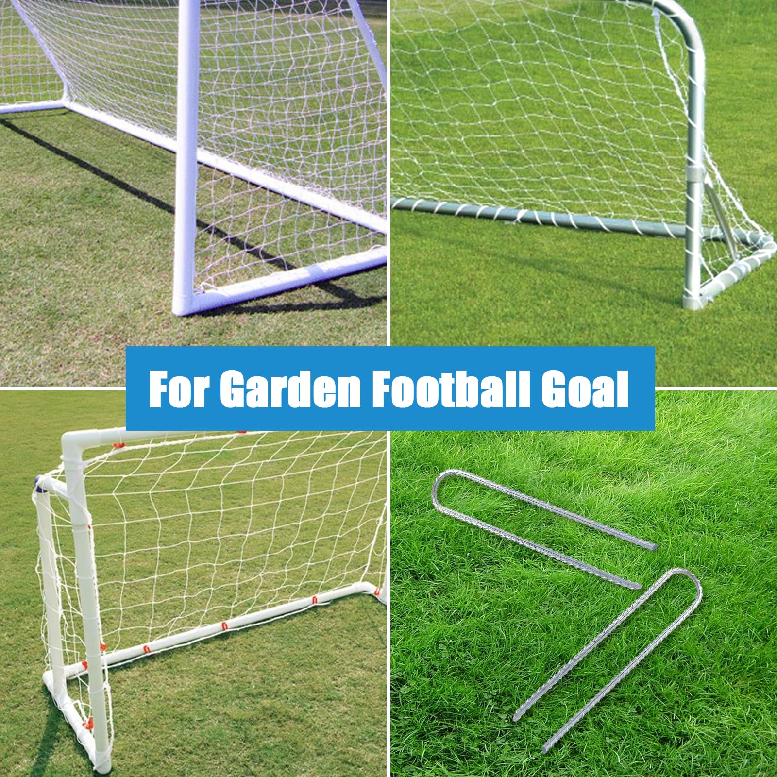 Lot de 12 piquets de tente de 30,5 cm, piquets d'armature robustes, piquets de tente galvanisés, piquets de camping, piquets de trampoline en forme de U, ancrage extra long pour trampoline