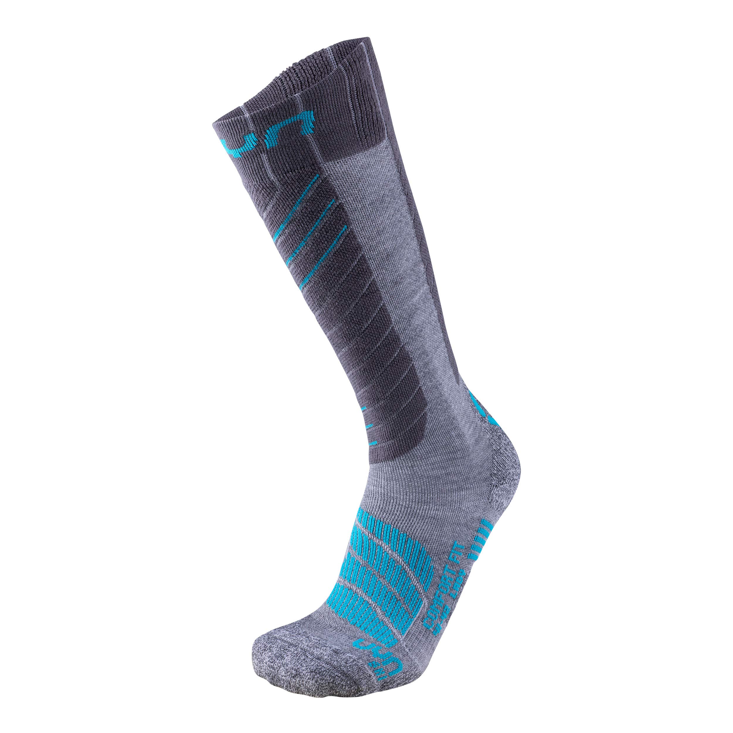 UYN S100044 SKI COMFORT FIT Socks Women's Grey/turquoise 38