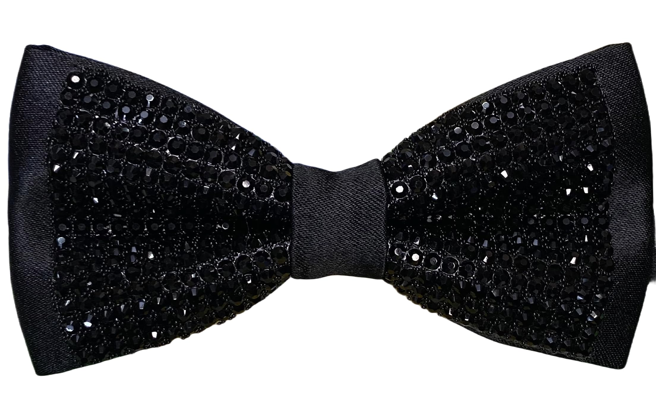 royal hues Men's Luxury Black Shining Crystal Rhinestone Bow Tie – Handmade Adjustable Satin Tuxedo Accessory for Wedding, Prom, Party & Formal Events-picture-49