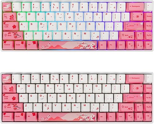 Miniatura 3 de 104 PBT Sakura - Juego de teclas de sublimación de tinte teclas personalizadas OEM rosas para teclado mecánico Gateron Kailh Cherry MX 6187104 para
