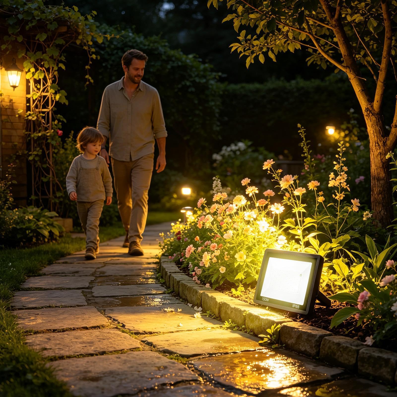 Lampa Zalewowa Zewnętrzna Oprawa Tarasowa RGB z Funkcją Zmiany Kolorów i | lampa LED zewnętrzna do garażu, chodnika, ścieżki, ganku, tarasu, podwórka
