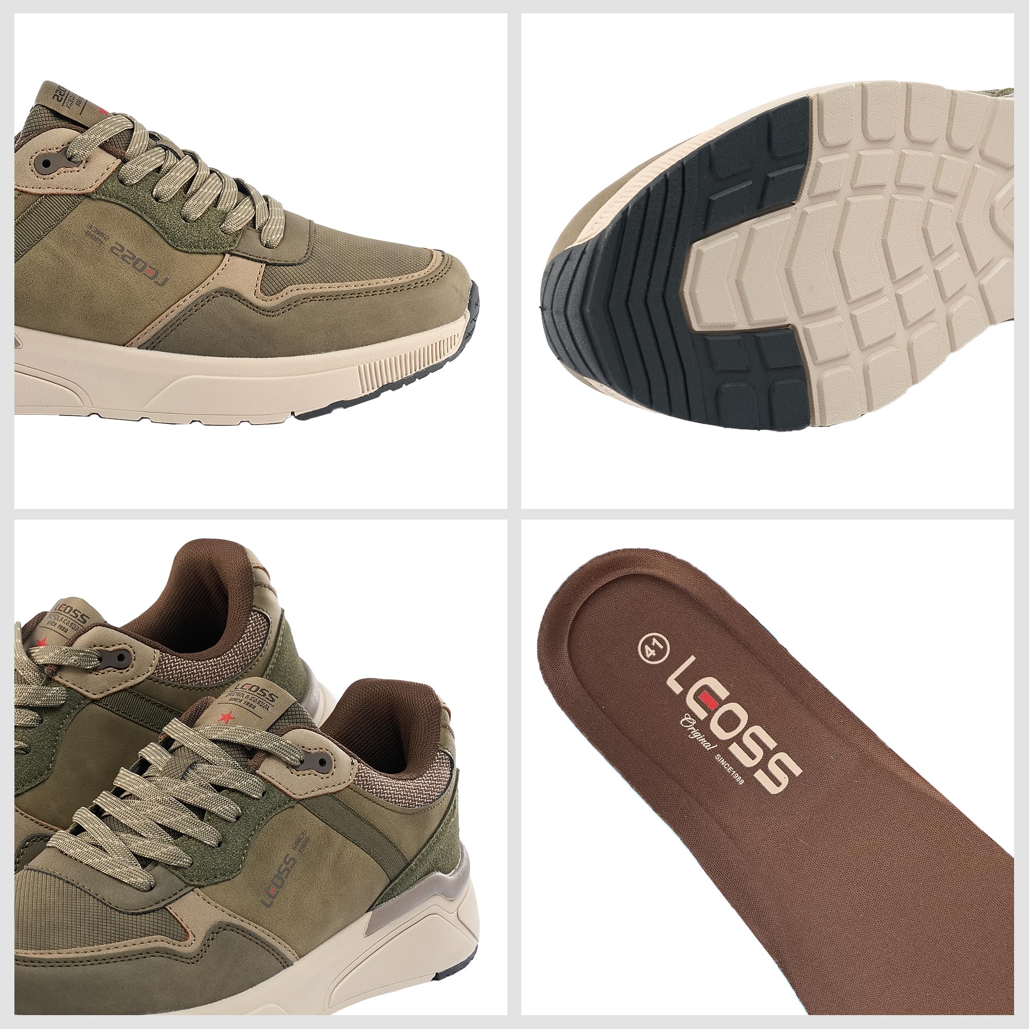 Scarpe da Ginnastica Uomo Sneaker con Lacci Scarpe da Città Scarpe da Escursionismo Casual Scarpe da Walking in Pelle Sportive
