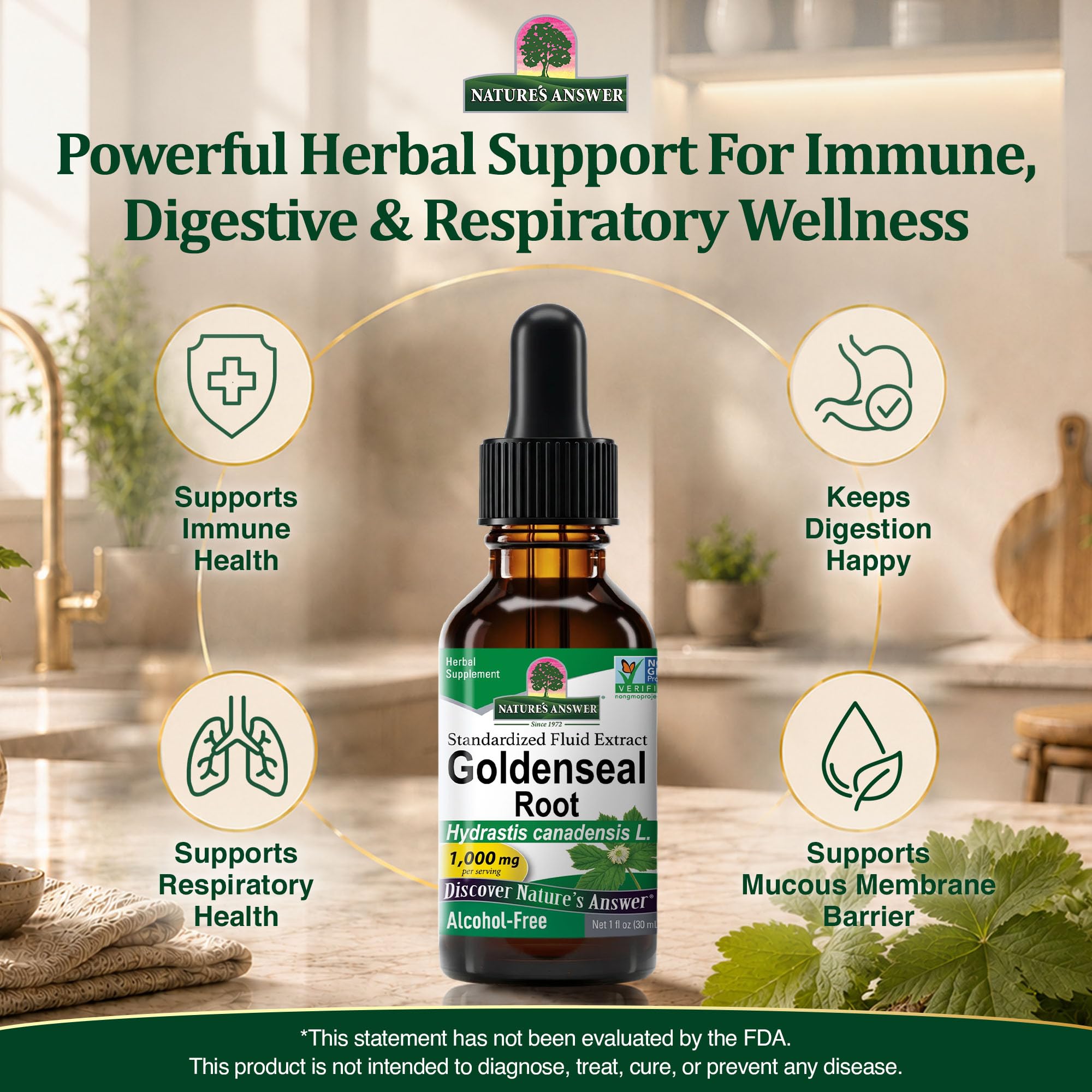 Nature's Answer Goldenseal Root | Herbal Supplement | Supports A Healthy Immune System | Gluten-Free & Alcohol-Free 1oz — Amazon image 2