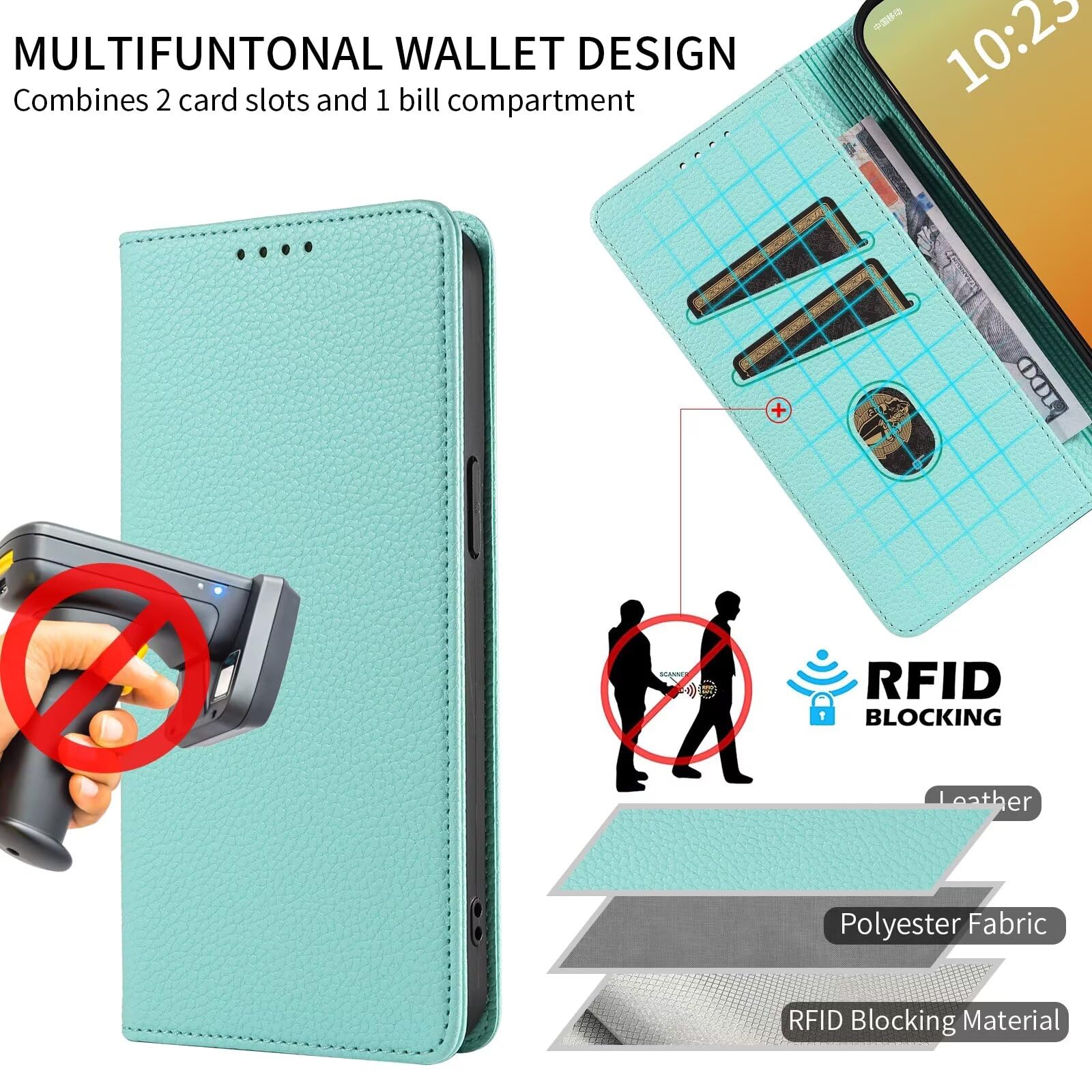 Custodia Portafoglio In Pelle PU Per OnePlus 9 Pro / 9RT 5G - Nero