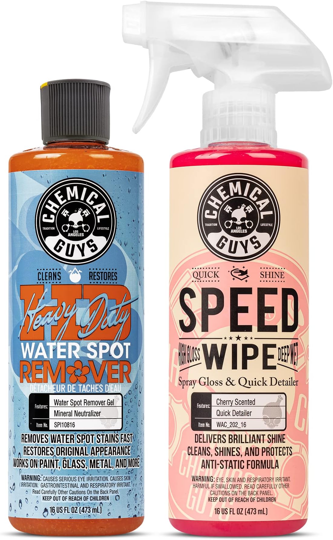 Heavy Duty Water Spot Remover (16 fl oz) and Speed Wipe Quick Detailer (16 fl oz) Bundle