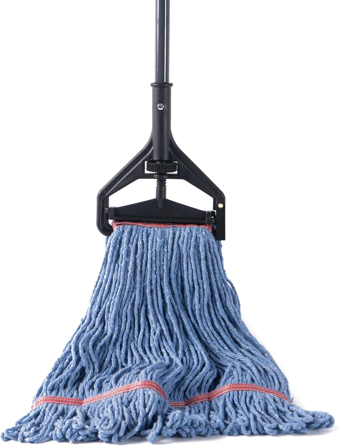 Matthew Residential&Commercial Mop 2 Set&2 Replacement Heavy Duty Industrial Mops w/Adjustable Side-Gate Handle(Quick-Change Gripper) Looped-End String Wet Cotton Mop for Home,Office,Warehouse