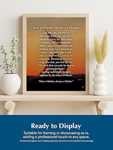 Miniatura 4 de "Once a Marine Always a Marine"–Marine Corps Wall Art Gift for Veterans, Once a Marine Always a Marine Motivational Print, Military Retirement