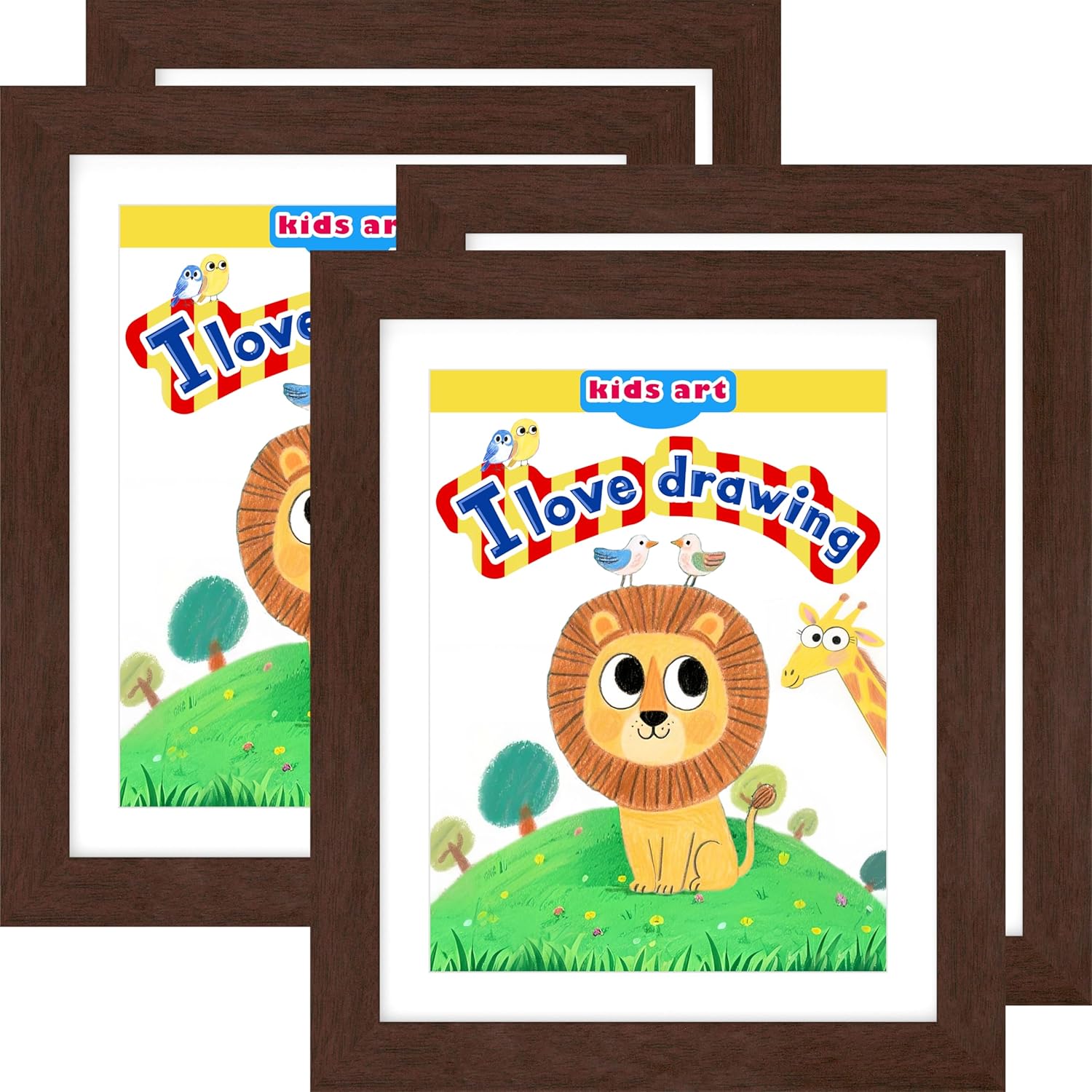 FrameWorks 4-Pack 10x12.5 in Mahogany Wood Art Frames